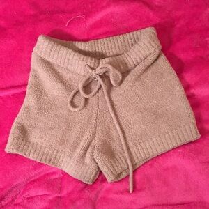 Fashion Nova Beige High Waist Knit Shorts